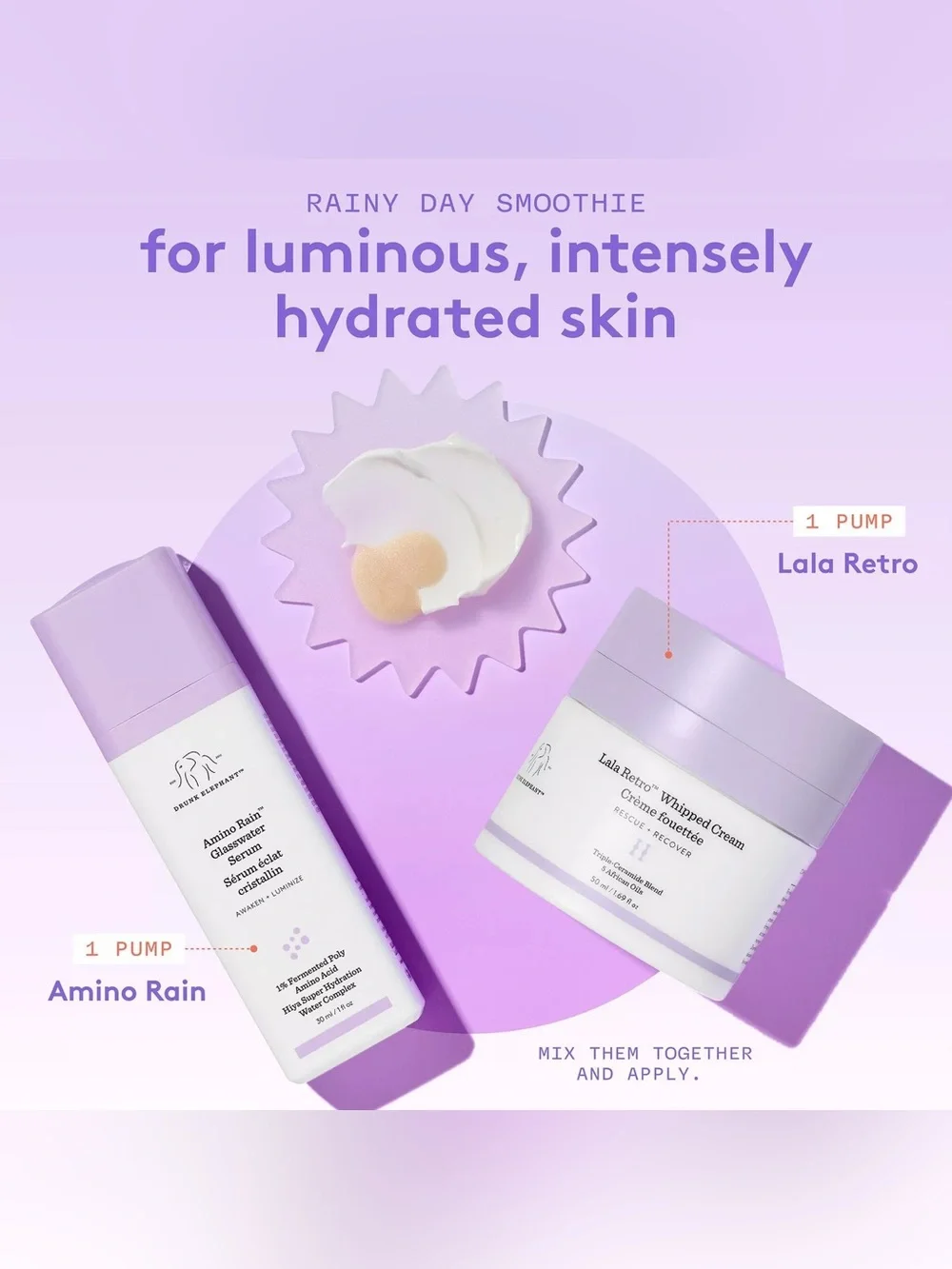 Drunk Elephant 🐘 Amino Rain Glasswater Serum • Hydrating Glow • Brand New in Box